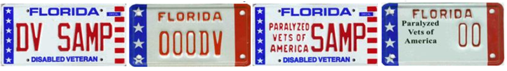 sample dv license plates